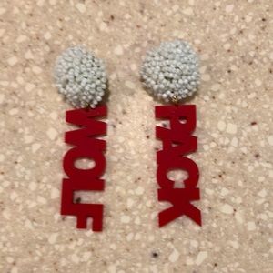 NC State Wolfpack Earrings. Worn 1x. Great for game days etc.